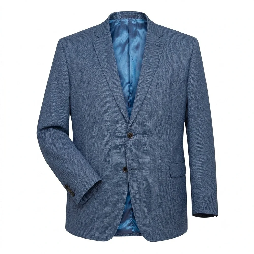 Lauren Ralph Lauren Mens 52R Blue Silk Wool Blend 2 Button Blazer Sport Coat